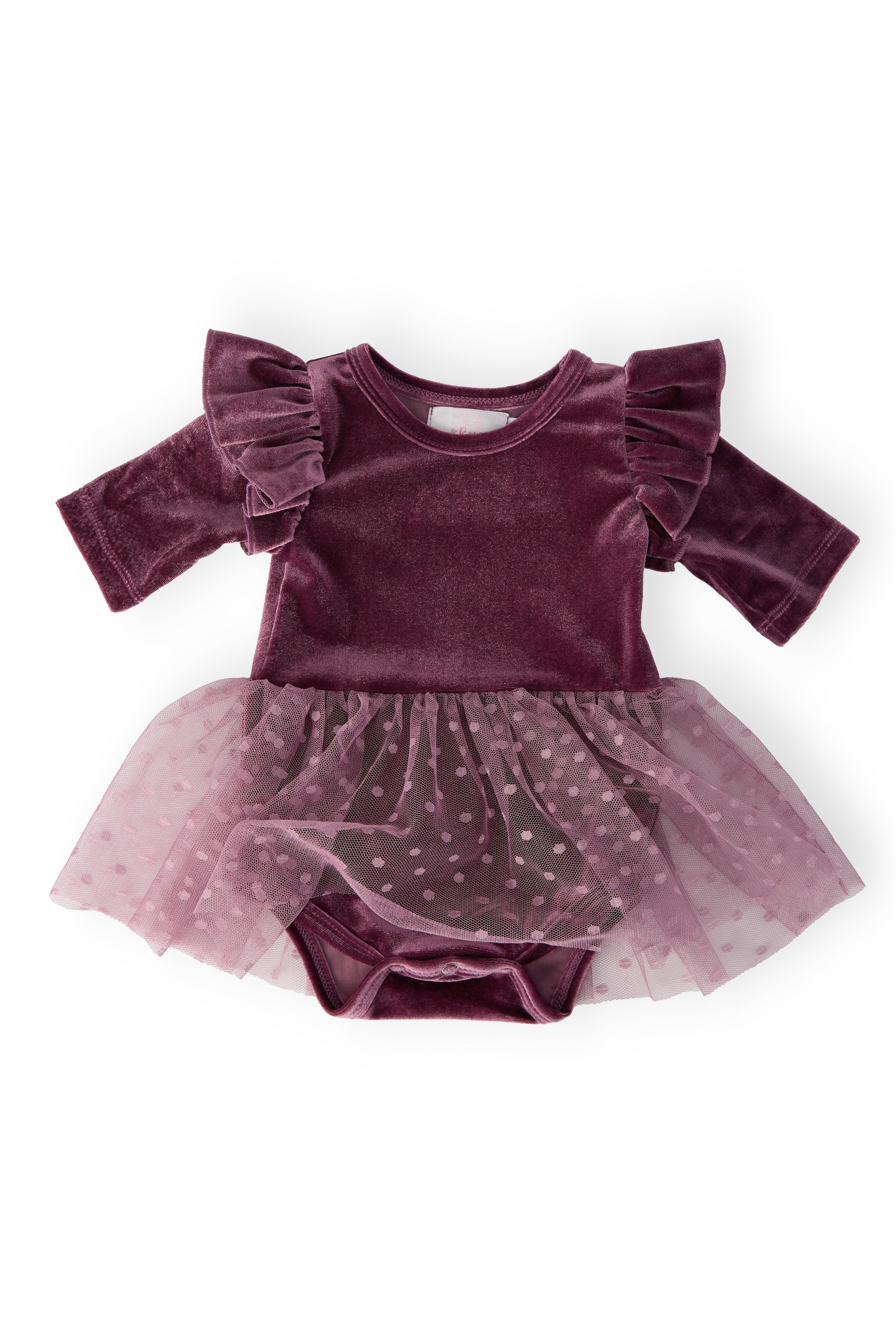Amethyst Velvet Tutu Bodysuit by Mila & Rose ®