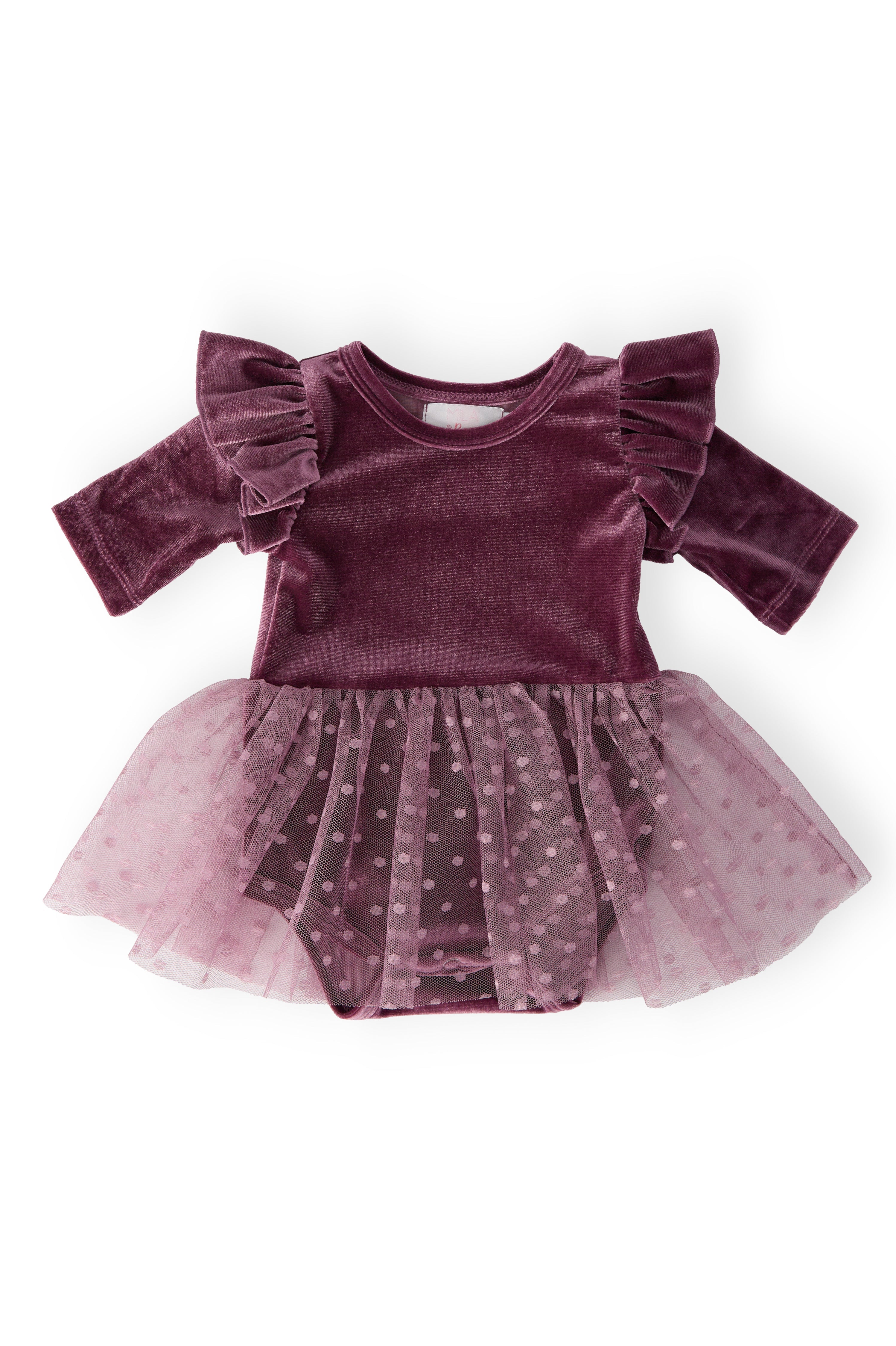 Amethyst Velvet Tutu Bodysuit by Mila & Rose ®