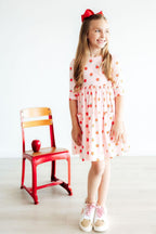 An Apple a Day 3/4 Sleeve Pocket Twirl Dress by Mila & Rose ®