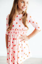 An Apple a Day 3/4 Sleeve Pocket Twirl Dress by Mila & Rose ®