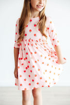 An Apple a Day 3/4 Sleeve Pocket Twirl Dress by Mila & Rose ®