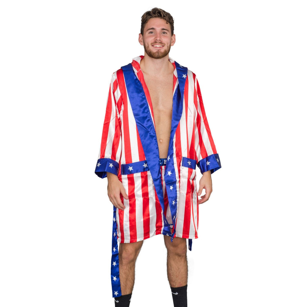 Adult Satin American Flag Robe Movie Boxer Halloween Cosplay Costume Replica Robe by TVStoreOnline