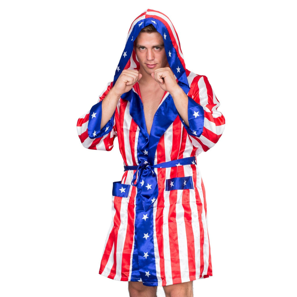 Adult Satin American Flag Robe Movie Boxer Halloween Cosplay Costume Replica Robe by TVStoreOnline