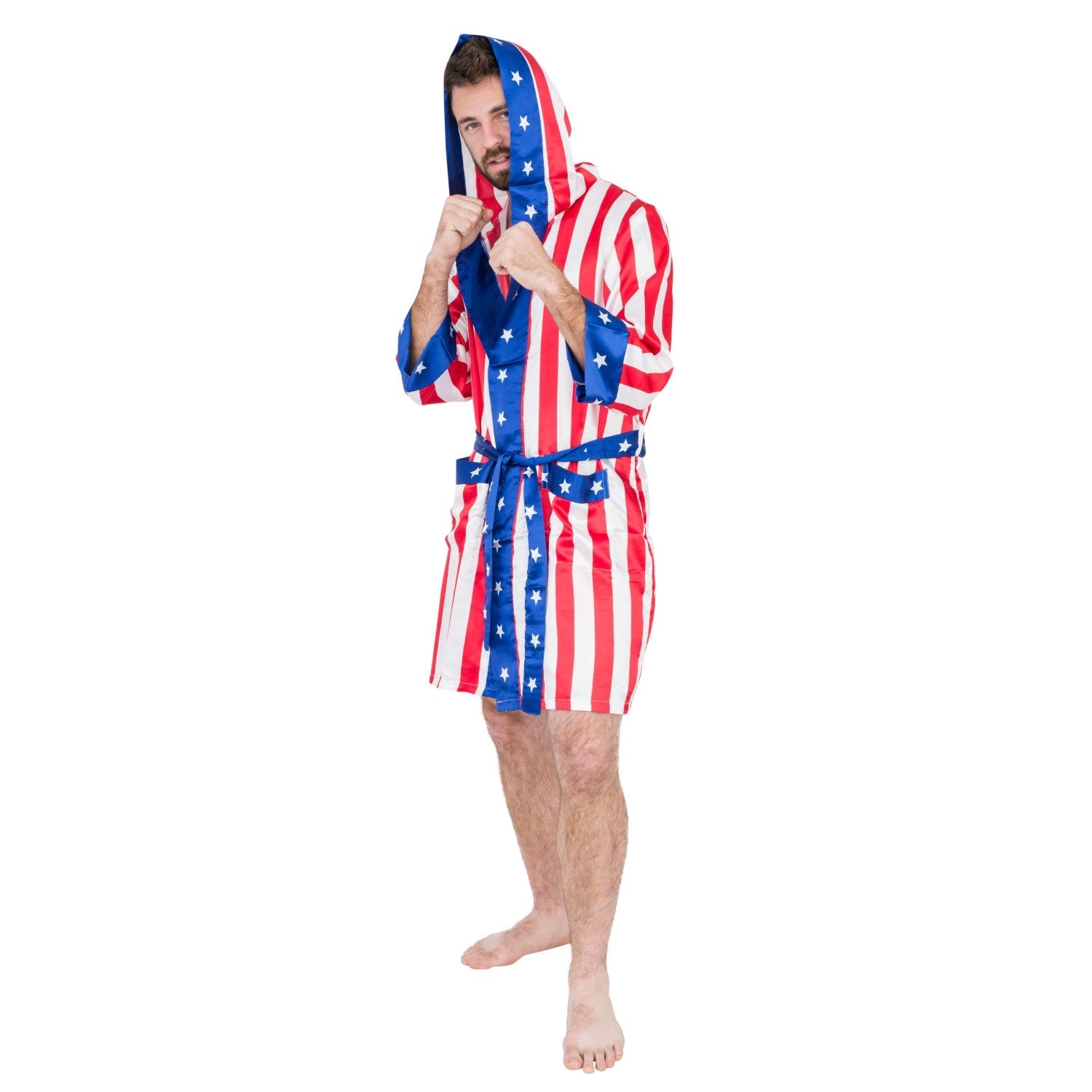Adult Satin American Flag Robe Movie Boxer Halloween Cosplay Costume Replica Robe by TVStoreOnline