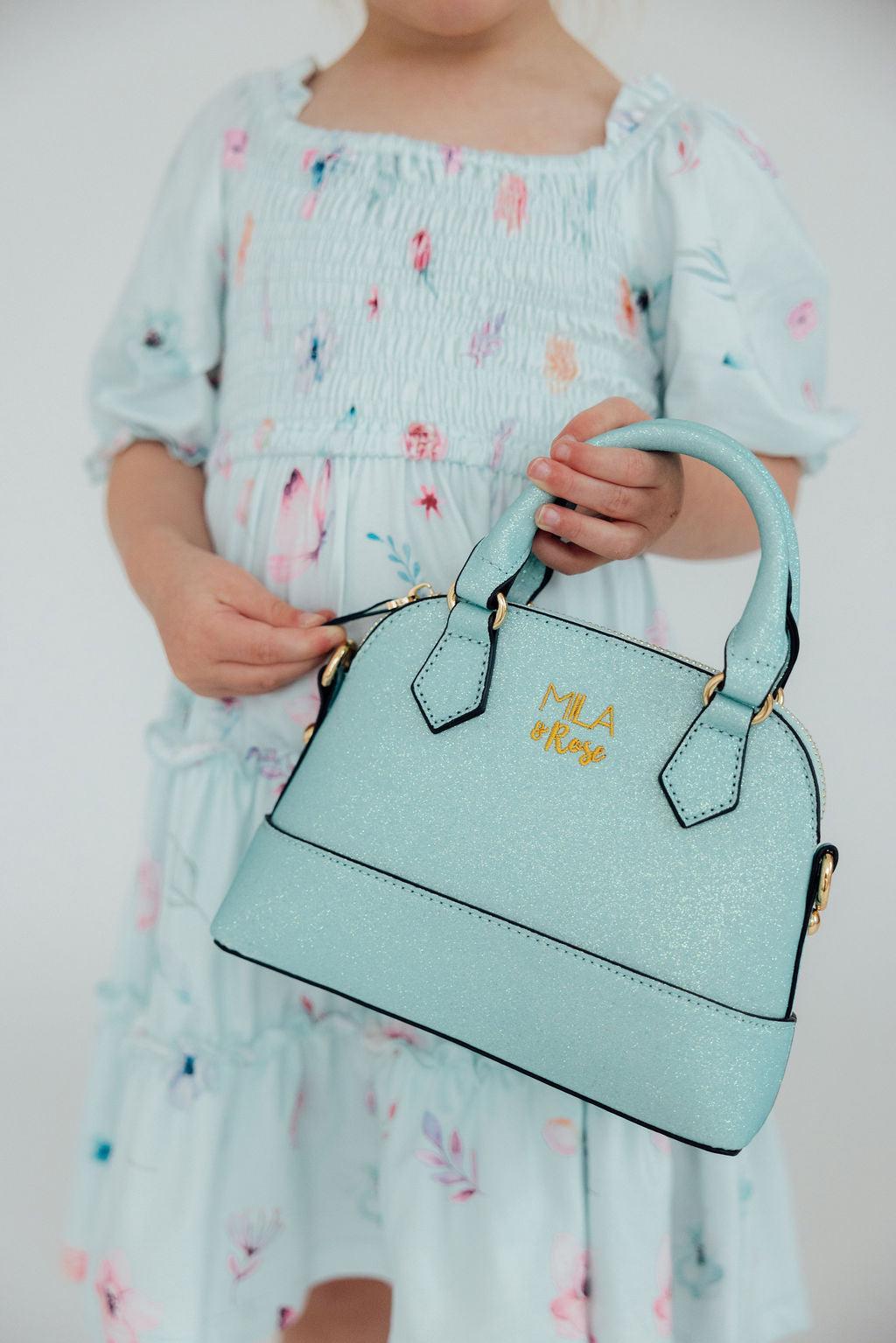 Aqua Glitter Girl's Crossbody Purse by Mila & Rose ®