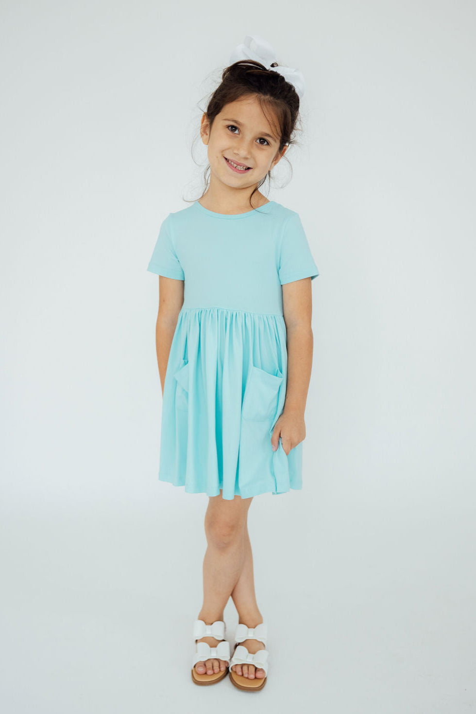Aqua S/S Pocket Twirl Dress by Mila & Rose ®