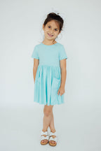 Aqua S/S Pocket Twirl Dress by Mila & Rose ®