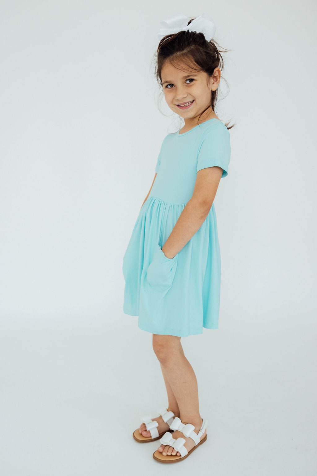 Aqua S/S Pocket Twirl Dress by Mila & Rose ®