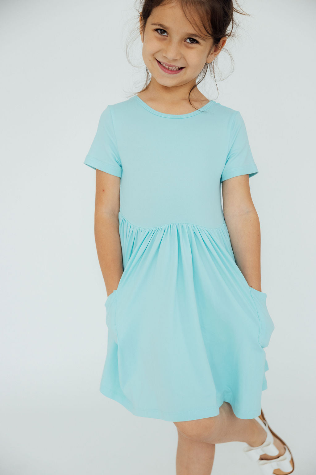 Aqua S/S Pocket Twirl Dress by Mila & Rose ®
