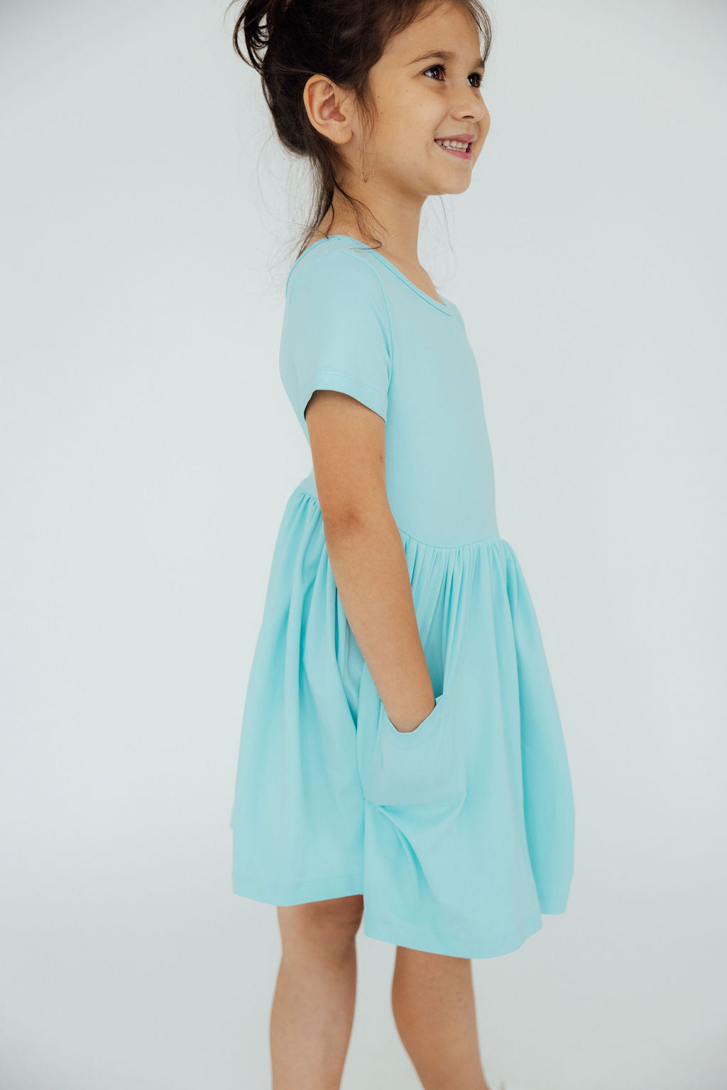 Aqua S/S Pocket Twirl Dress by Mila & Rose ®