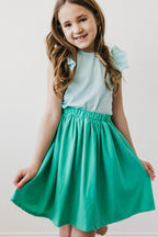 Aqua S/S Ruffle Tee by Mila & Rose ®