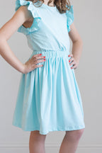 Aqua S/S Ruffle Tee by Mila & Rose ®