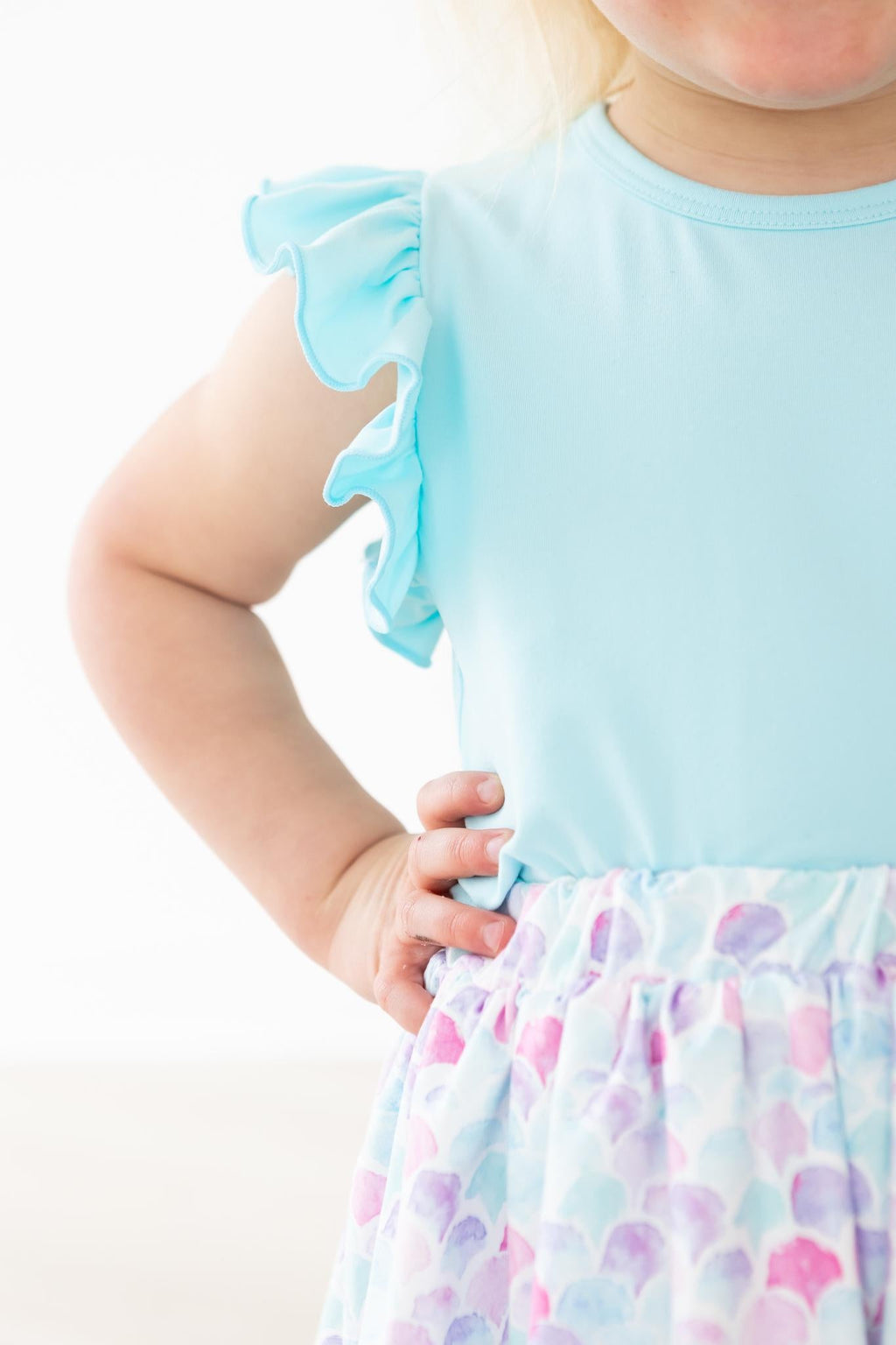 Aqua S/S Ruffle Tee by Mila & Rose ®