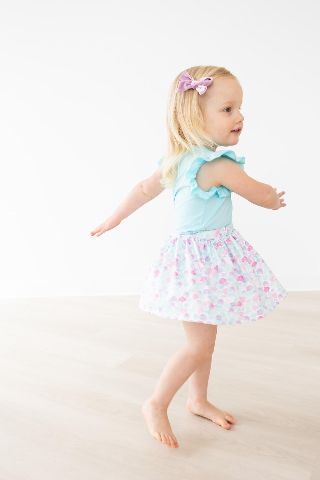 Aqua S/S Ruffle Tee by Mila & Rose ®