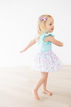 Aqua S/S Ruffle Tee by Mila & Rose ®
