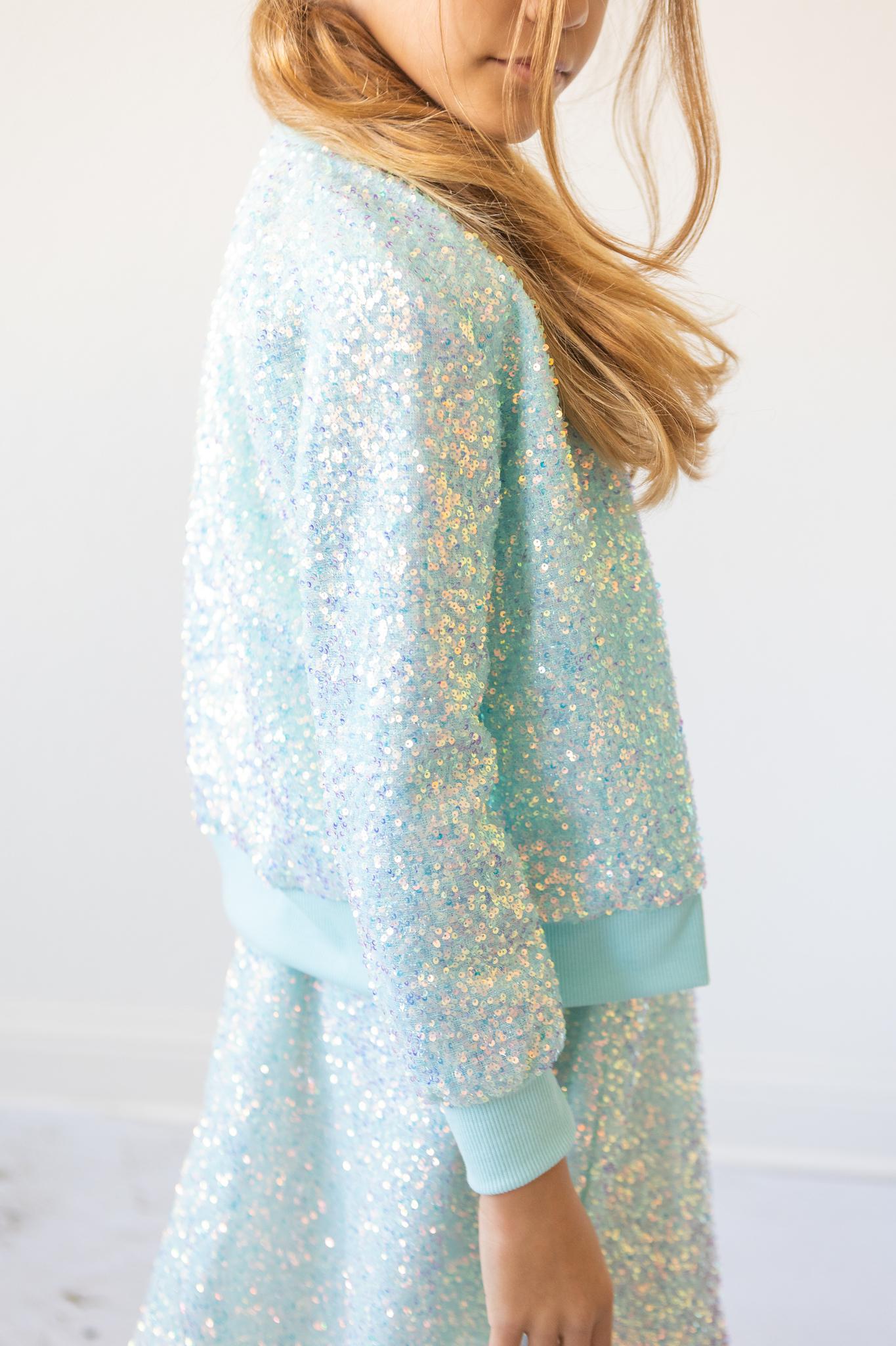 Aqua Sequin Jacket by Mila & Rose ®