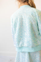Aqua Sequin Jacket by Mila & Rose ®