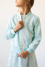 Aqua Sequin Jacket by Mila & Rose ®