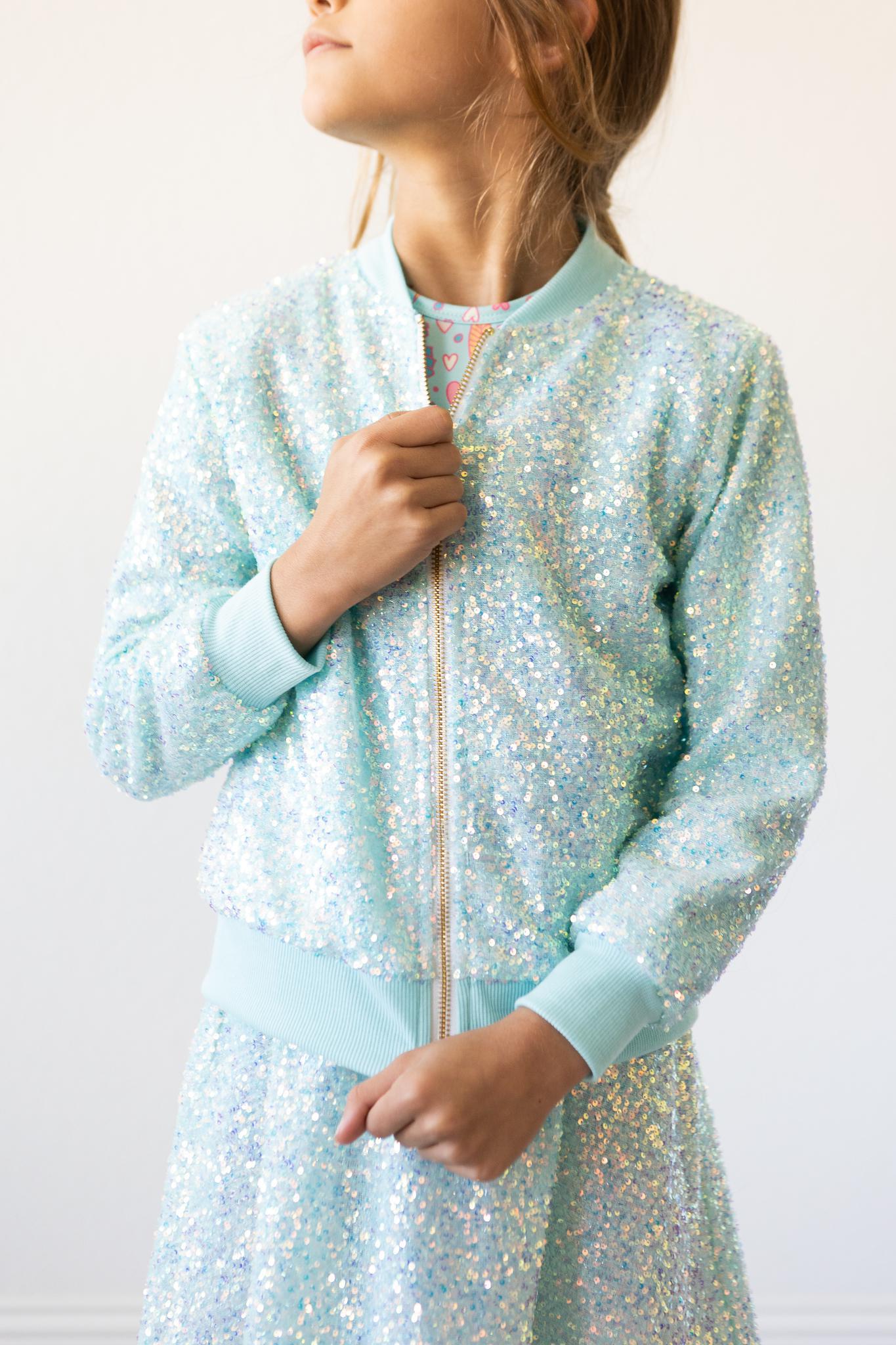 Aqua Sequin Jacket by Mila & Rose ®