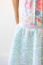 Aqua Sequin Twirl Skort by Mila & Rose ®