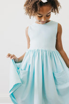 Aqua Tank Pocket Twirl Dress by Mila & Rose ®