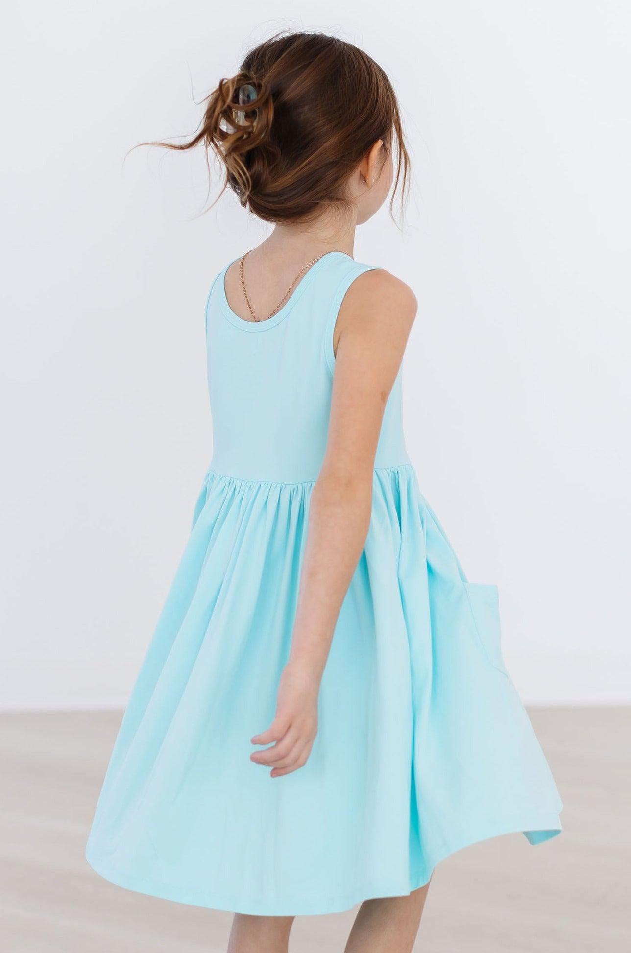 Aqua Tank Pocket Twirl Dress by Mila & Rose ®