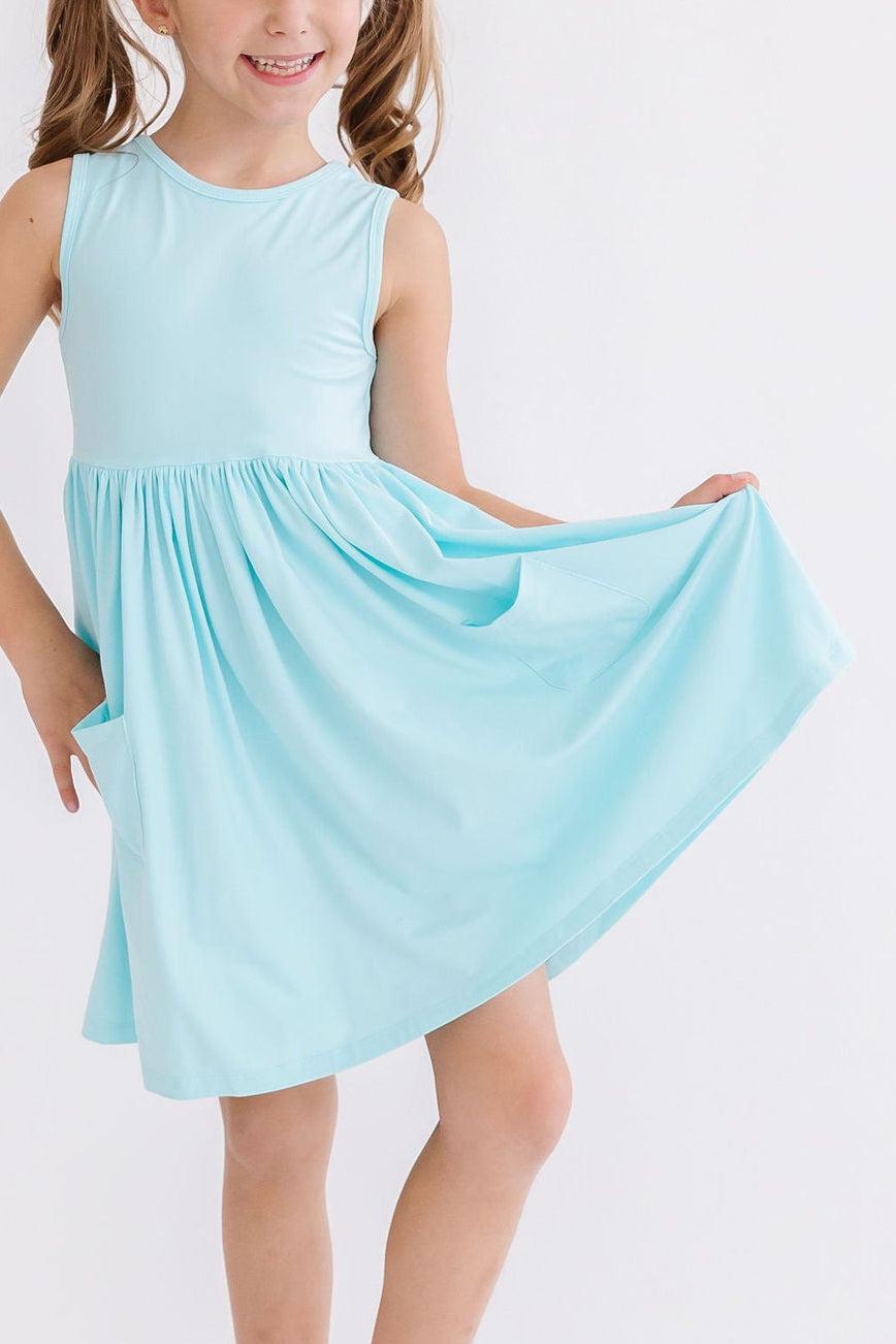 Aqua Tank Pocket Twirl Dress by Mila & Rose ®