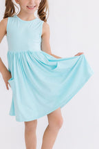 Aqua Tank Pocket Twirl Dress by Mila & Rose ®