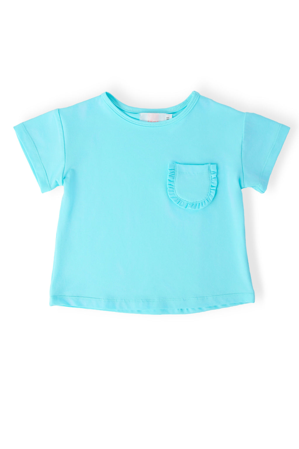 Aqua Ruffle Pocket Tee by Mila & Rose ®