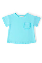 Aqua Ruffle Pocket Tee by Mila & Rose ®