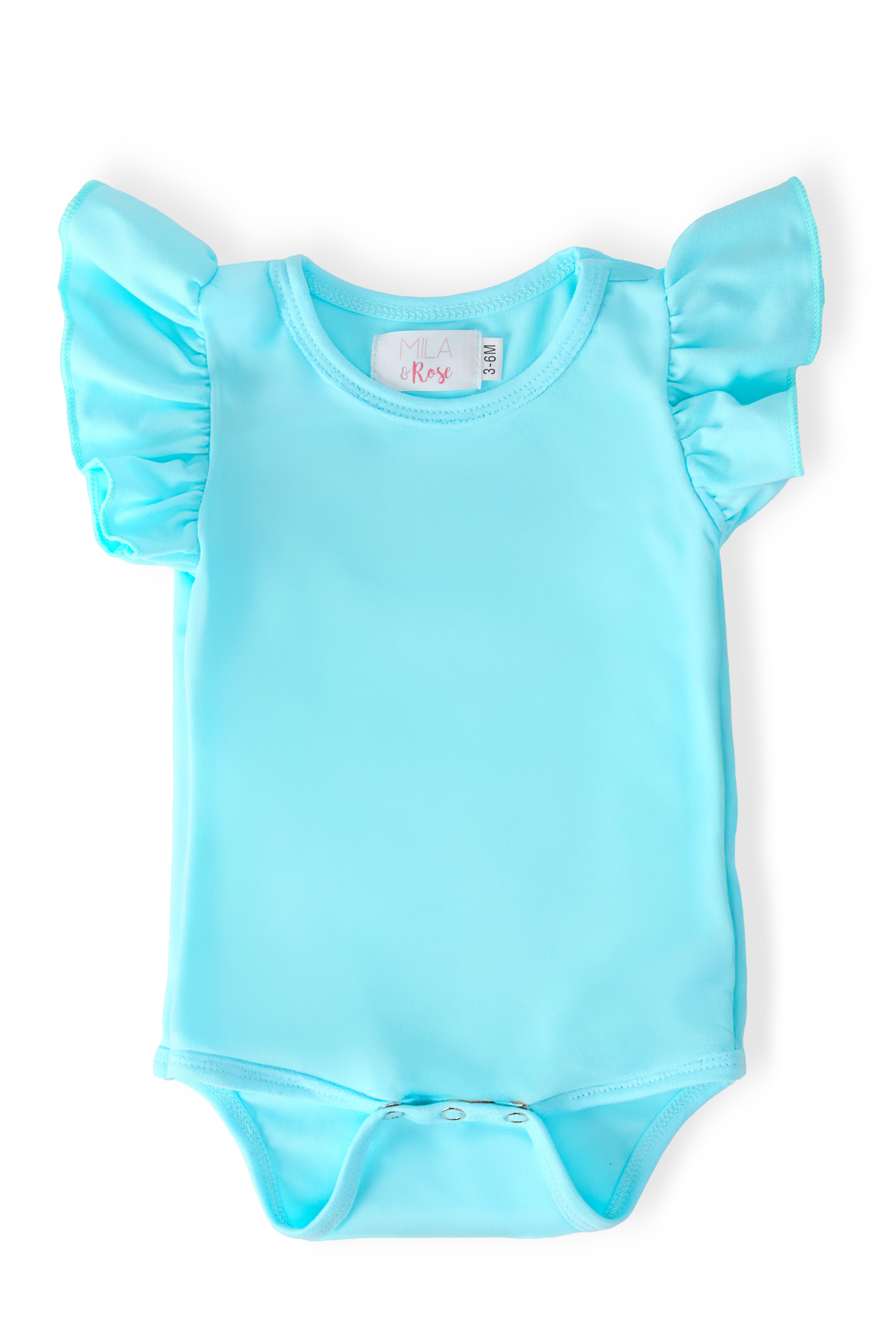 Aqua S/S Flutter Bodysuit by Mila & Rose ®