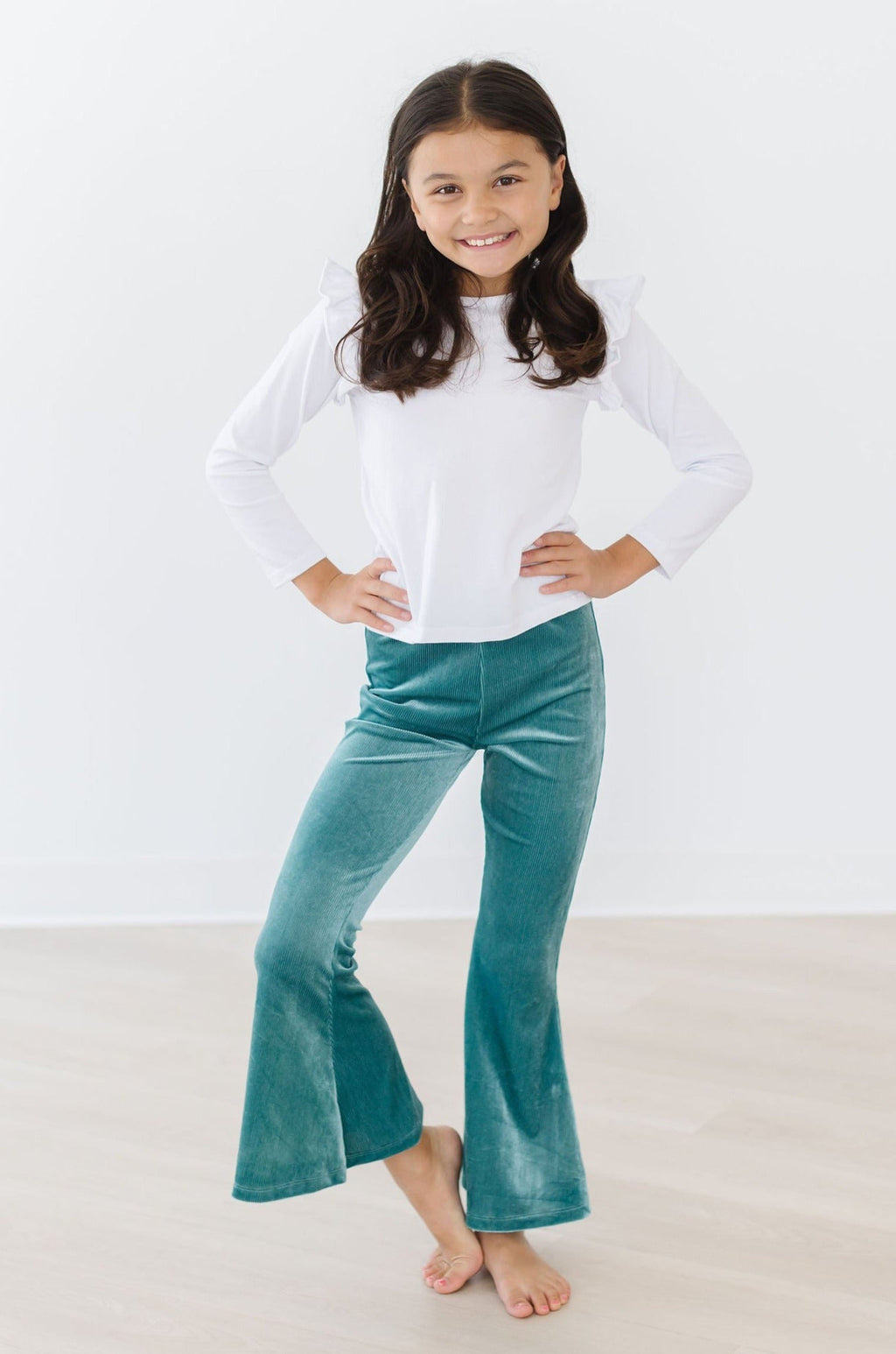 Aquamarine Ribbed Velvet Bells by Mila & Rose ®