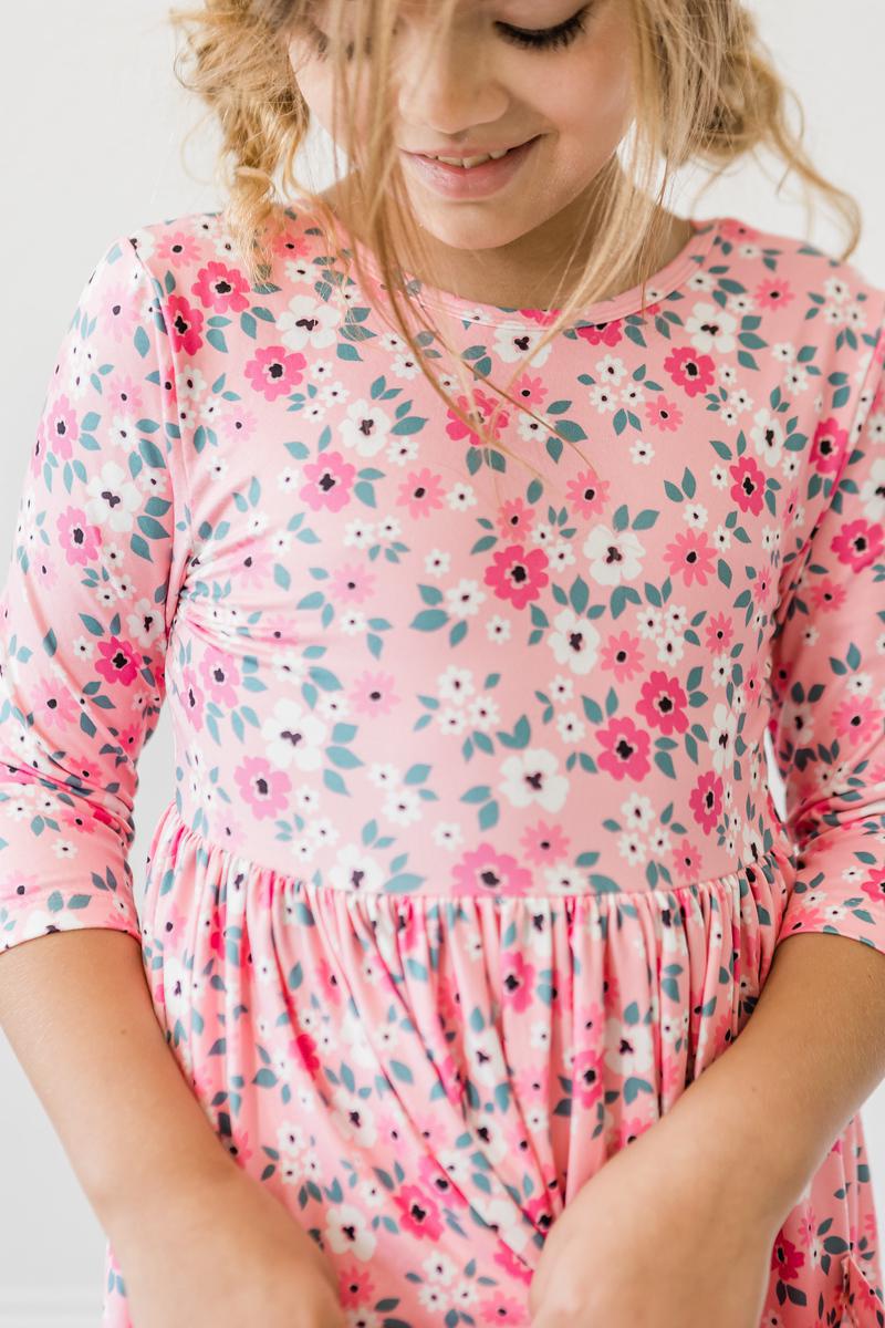 Azalea 3/4 Sleeve Pocket Twirl Dress by Mila & Rose ®