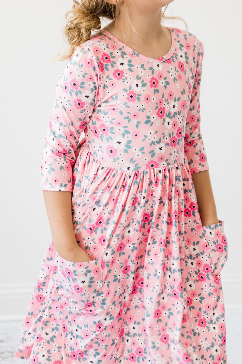 Azalea 3/4 Sleeve Pocket Twirl Dress by Mila & Rose ®