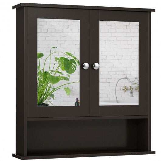 Bathroom Wall Mount Mirror Cabinet Organizer-Gray by LuxuryLifeWay Online Store