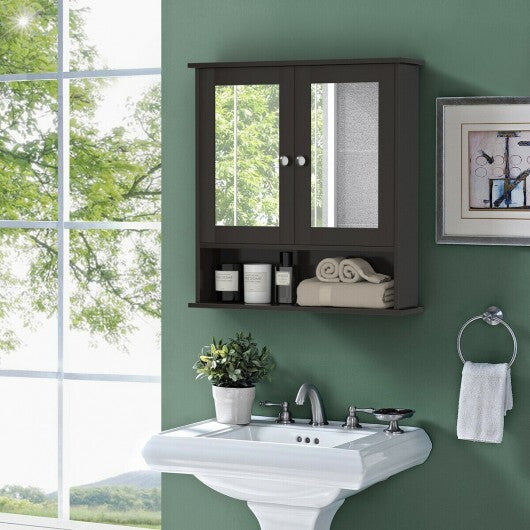 Bathroom Wall Mount Mirror Cabinet Organizer-Gray by LuxuryLifeWay Online Store