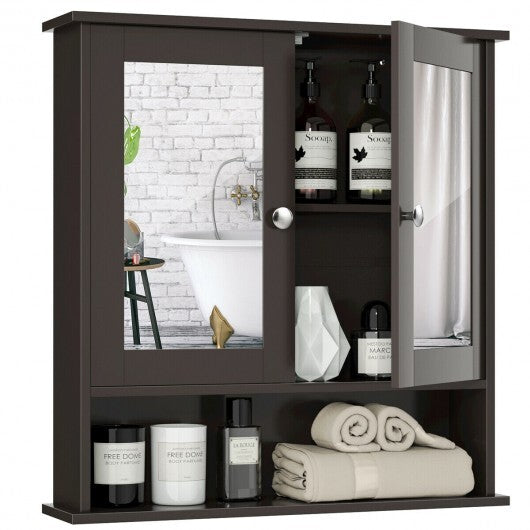 Bathroom Wall Mount Mirror Cabinet Organizer-Gray by LuxuryLifeWay Online Store