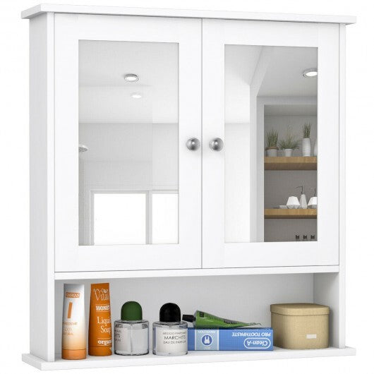 Bathroom Wall Mount Mirror Cabinet Organizer-Gray by LuxuryLifeWay Online Store
