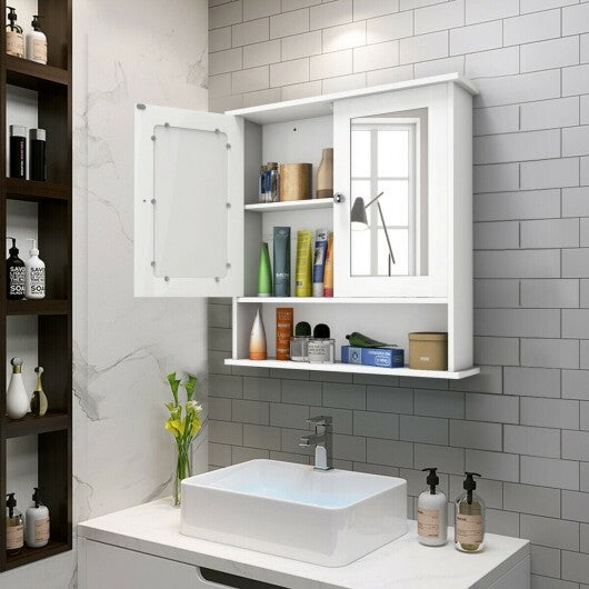 Bathroom Wall Mount Mirror Cabinet Organizer-Gray by LuxuryLifeWay Online Store