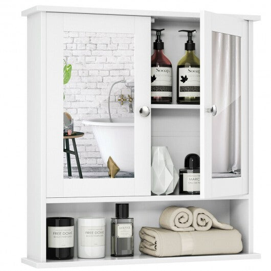 Bathroom Wall Mount Mirror Cabinet Organizer-Gray by LuxuryLifeWay Online Store