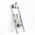 4-Tier Wall Leaning Ladder Shelf Stand-Gray by LuxuryLifeWay Online Store