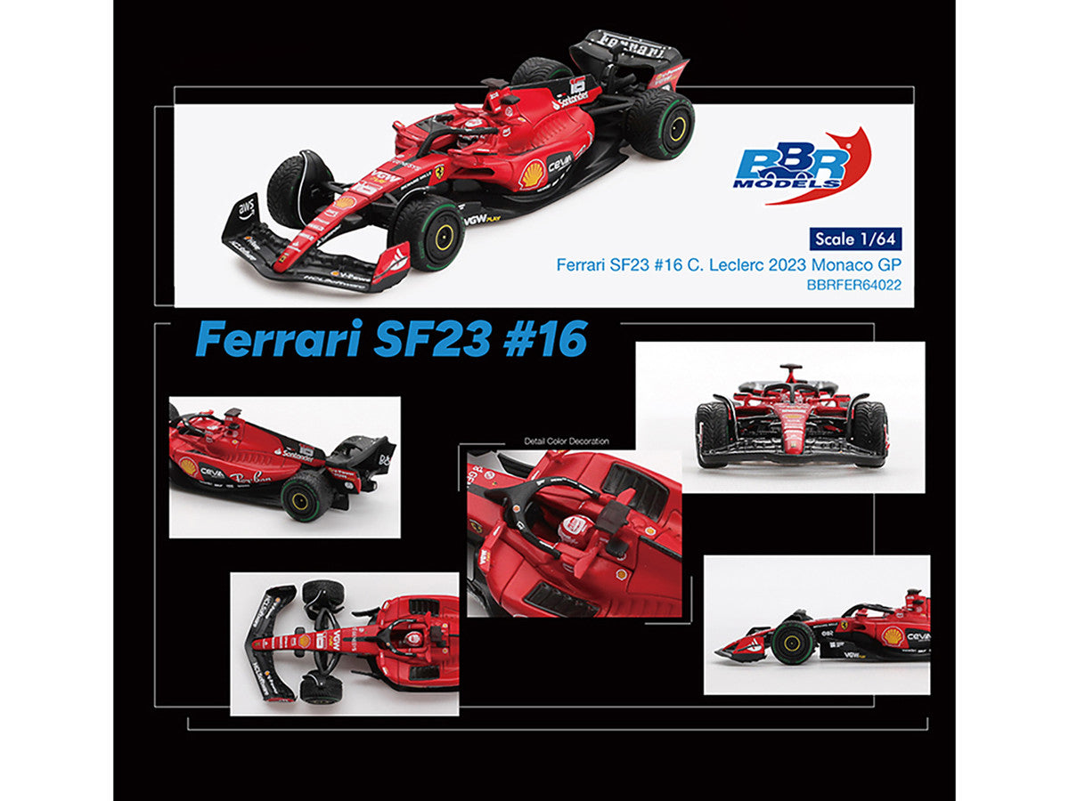 Ferrari SF-23 #16 Charles Leclerc Formula One F1 "Monaco GP" (2023) 1/64 Diecast Model Car by BBR Models by LuxuryLifeWay Online Store