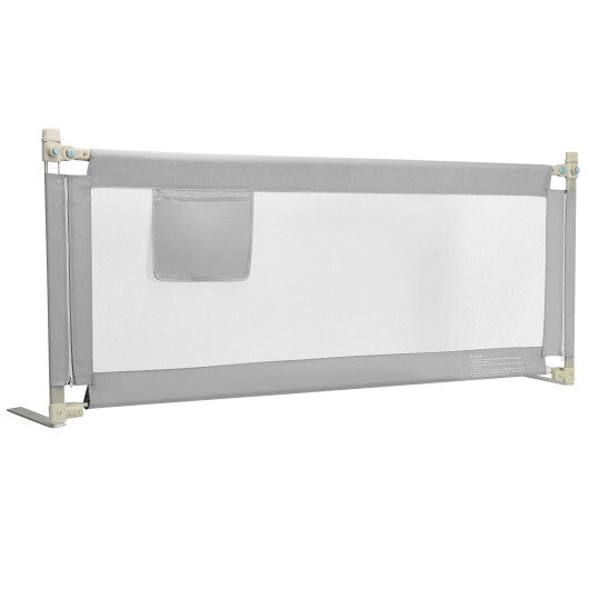 76.8 Inch Baby Bed Rail with Double Safety Child Lock-Gray by LuxuryLifeWay Online Store