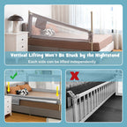 76.8 Inch Baby Bed Rail with Double Safety Child Lock-Gray by LuxuryLifeWay Online Store
