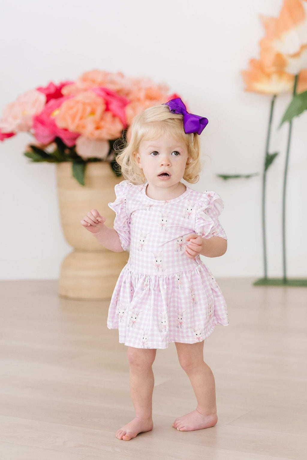 Baby Bunnies 3/4 Sleeve Flutter Twirl Bodysuit by Mila & Rose ®