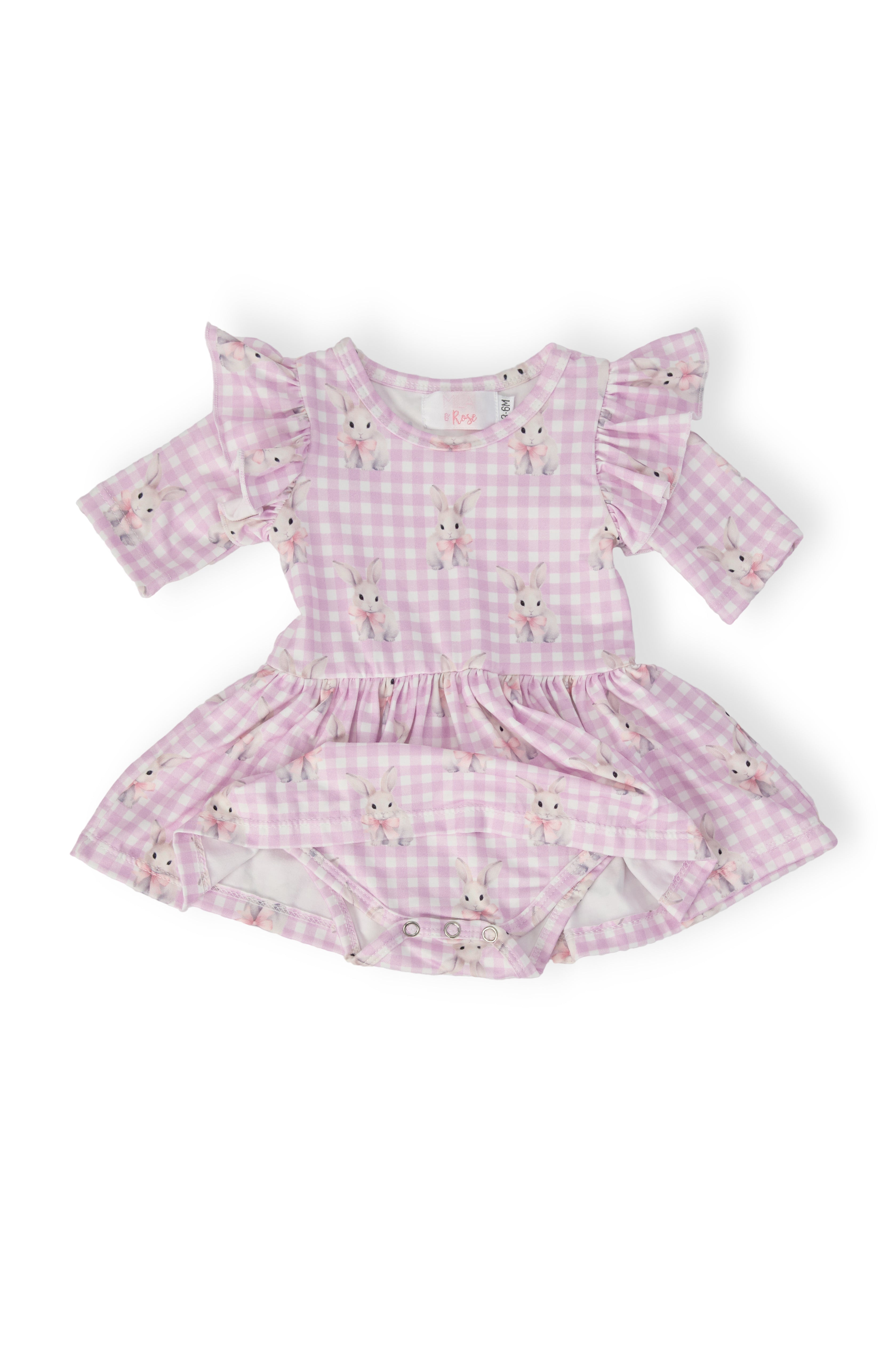 Baby Bunnies 3/4 Sleeve Flutter Twirl Bodysuit by Mila & Rose ®