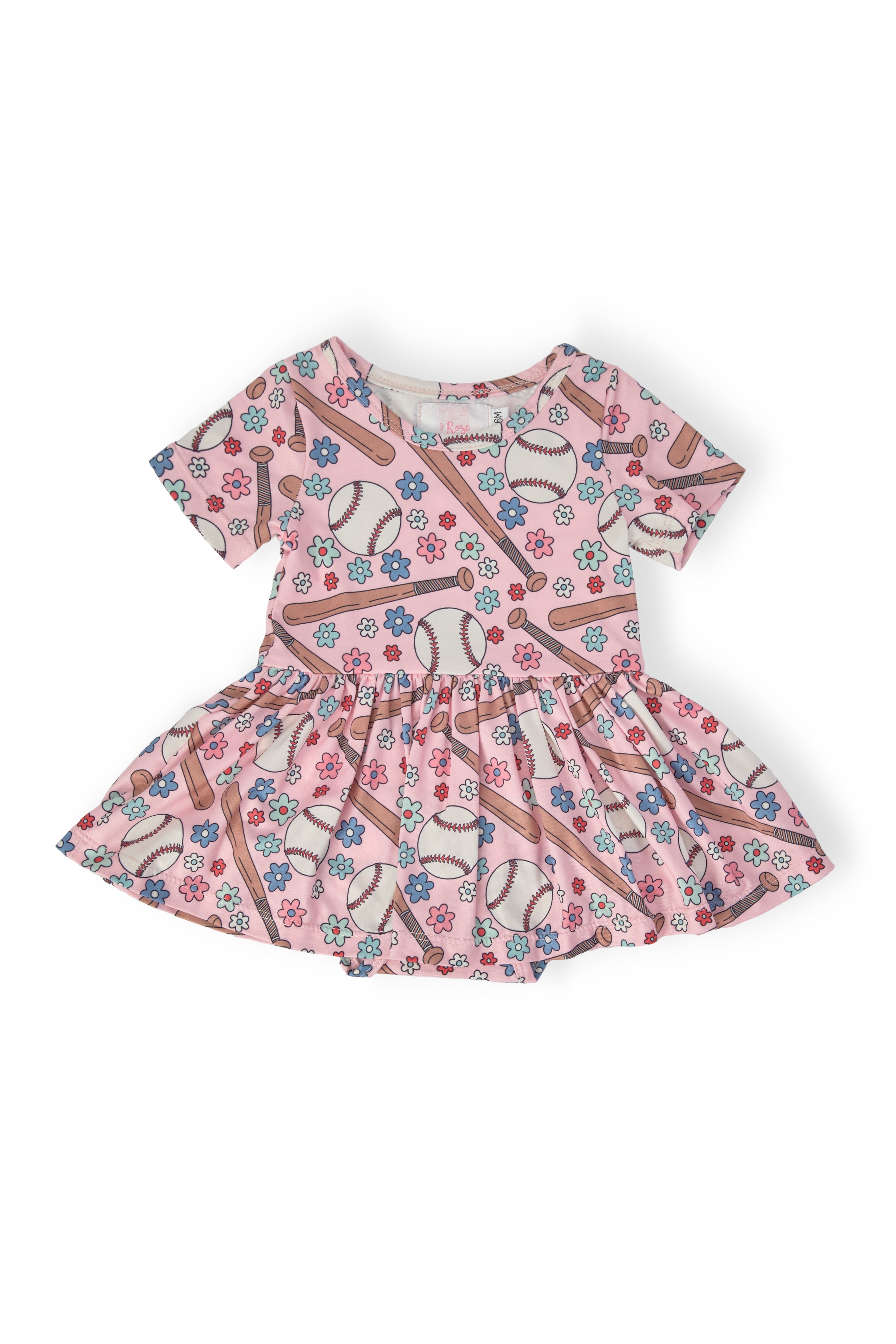 Batter Up S/S Twirl Bodysuit by Mila & Rose ®