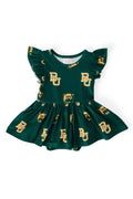 Baylor Green Bear S/S Flutter Twirl Bodysuit by Mila & Rose ®