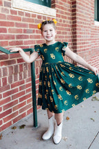 Baylor Green Bear Flutter Twirl Dress by Mila & Rose ®
