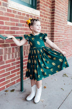 Baylor Green Bear Flutter Twirl Dress by Mila & Rose ®